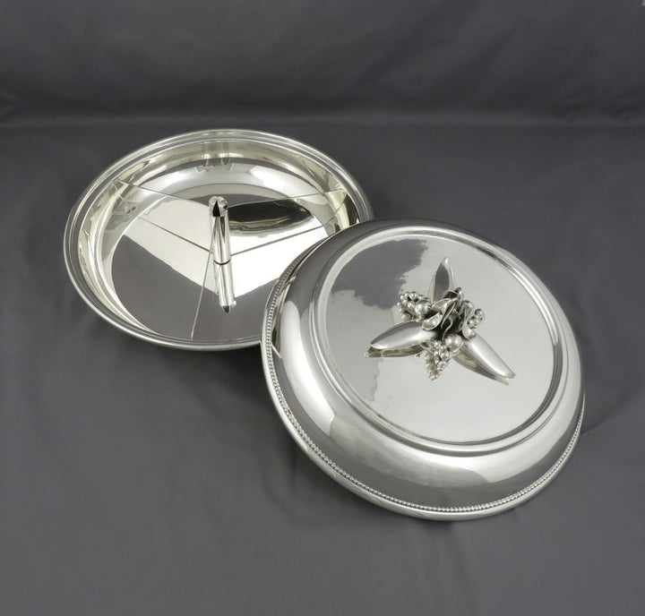 Poul Petersen Sterling Silver Entree Dish - JH Tee Antiques