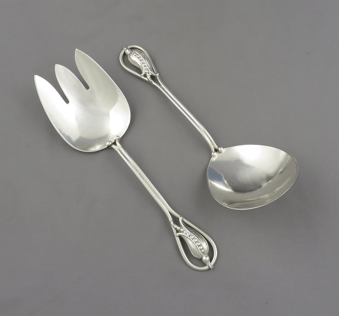 Poul Petersen Sterling Silver Salad Servers