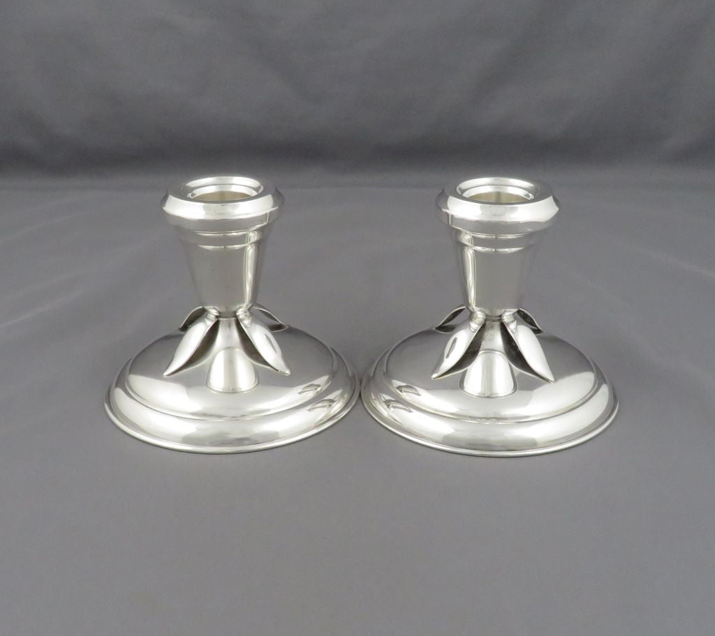 Poul Petersen Sterling Candlesticks - JH Tee Antiques