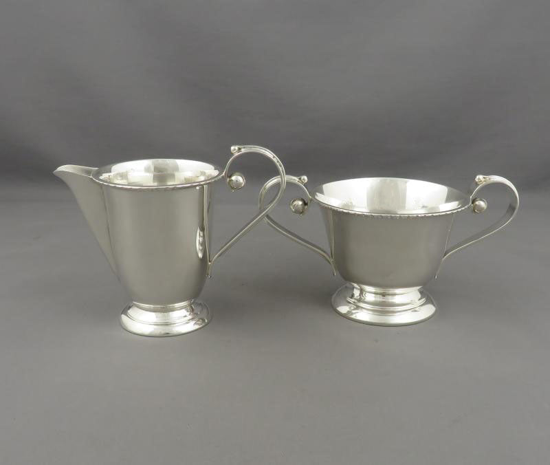 Poul Petersen Sterling Silver Cream and Sugar - JH Tee Antiques