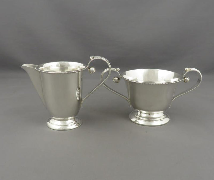 Poul Petersen Sterling Silver Cream and Sugar - JH Tee Antiques