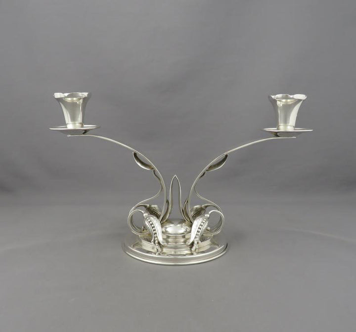 Pair of Poul Petersen Silver Candelabra - JH Tee Antiques