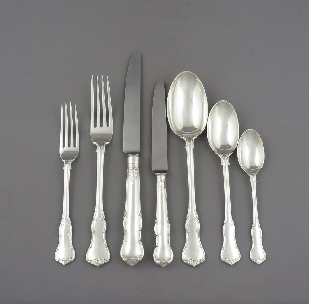 Victorian Princess Pattern Silver Flatware Set - JH Tee Antiques