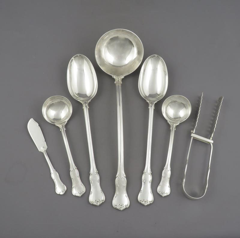 Victorian Princess Pattern Silver Flatware Set - JH Tee Antiques