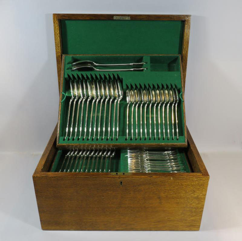 Victorian Princess Pattern Silver Flatware Set - JH Tee Antiques