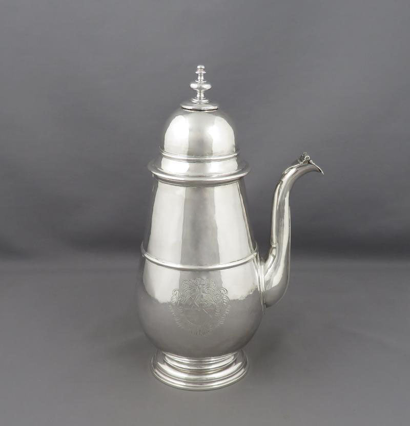 Queen Anne Silver Chocolate Pot - JH Tee Antiques