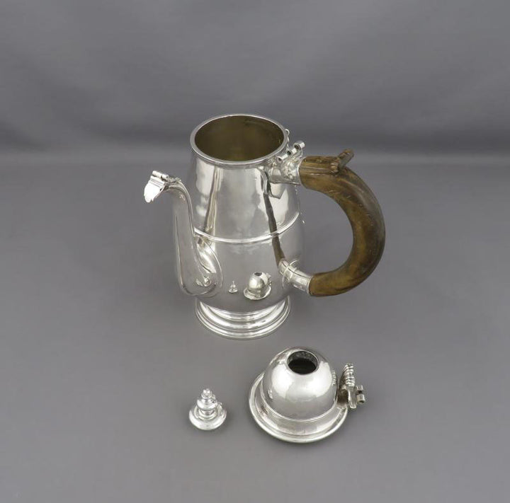 Queen Anne Silver Chocolate Pot - JH Tee Antiques