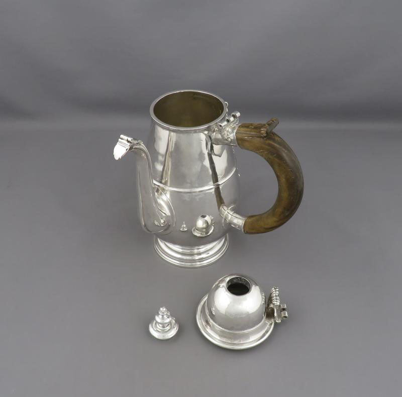 Queen Anne Silver Chocolate Pot - JH Tee Antiques