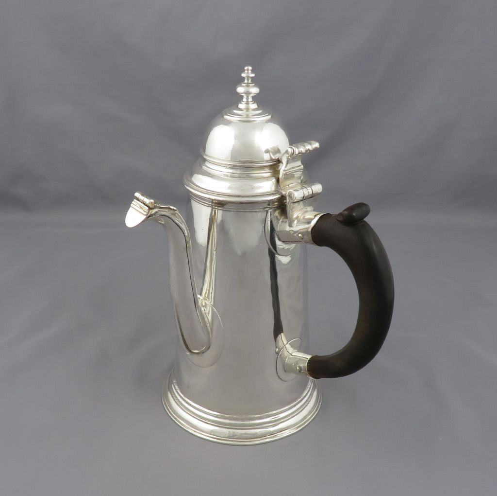 Queen Anne Silver Coffee Pot - JH Tee Antiques