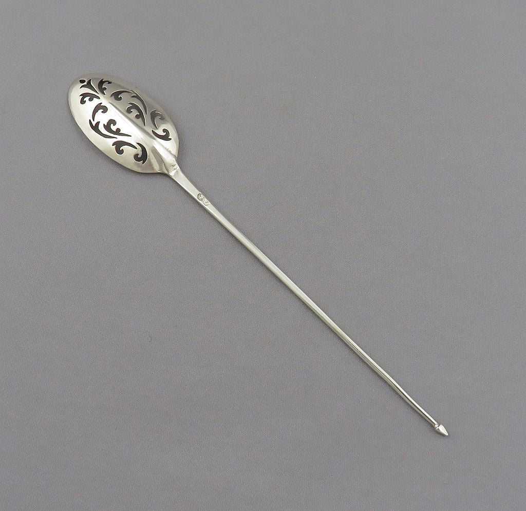 George II Silver Mote Spoon - JH Tee Antiques