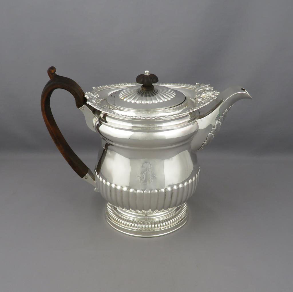 Regency Silver Coffee Pot - JH Tee Antiques
