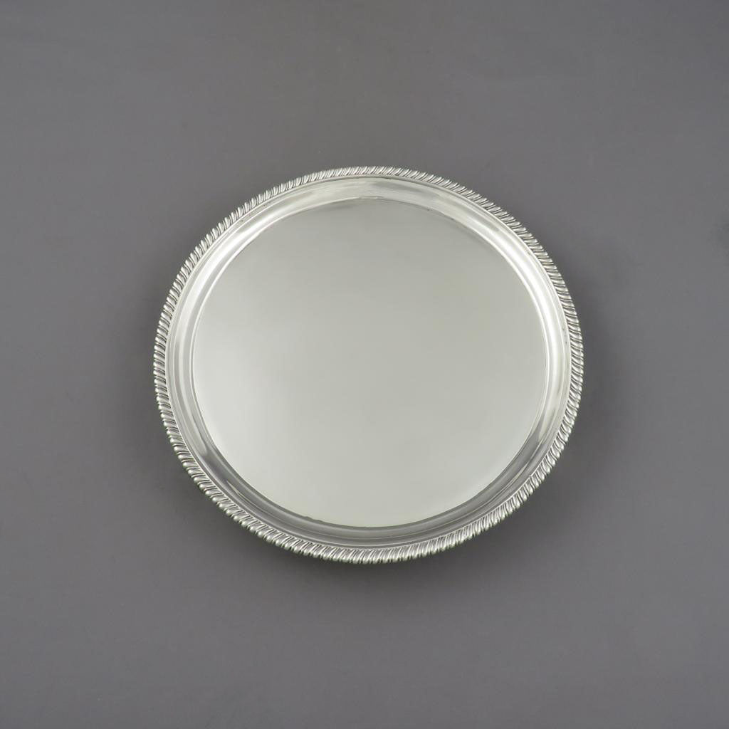 Regency Sterling Silver Salver - JH Tee Antiques