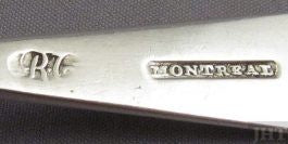Canadian silver hallmark maker's mark of Robert Cruickshank of Montreal