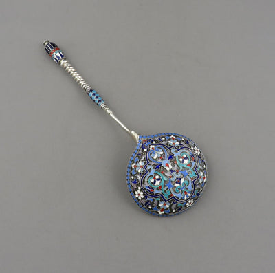 Russian Silver Cloisonné Enamel Spoon