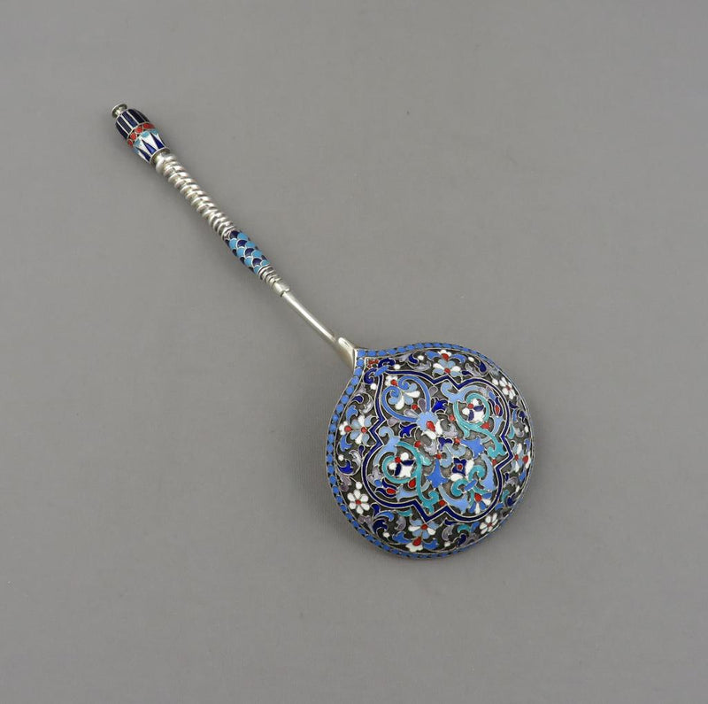 Russian Silver Cloisonné Enamel Spoon