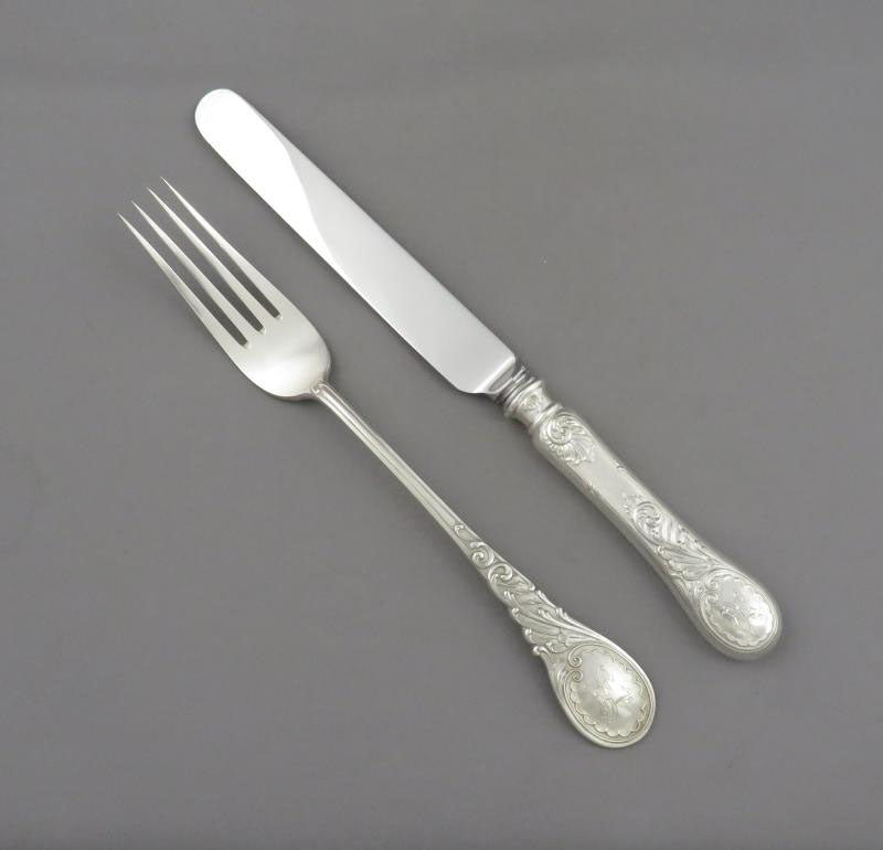 Russian Silver Flatware Set for 6 - JH Tee Antiques