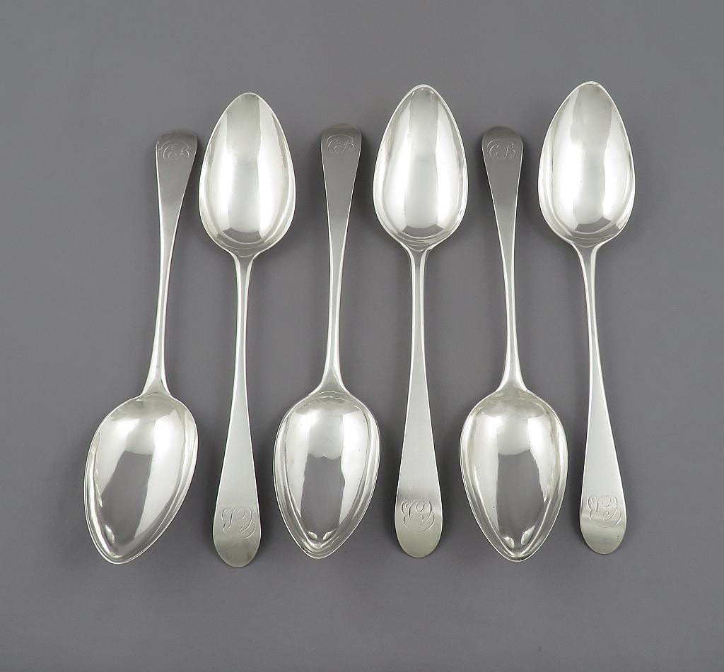 Set of 6 Scottish Silver Tablespoons - JH Tee Antiques