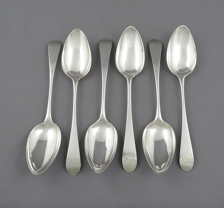 Set of 6 Scottish Silver Tablespoons - JH Tee Antiques
