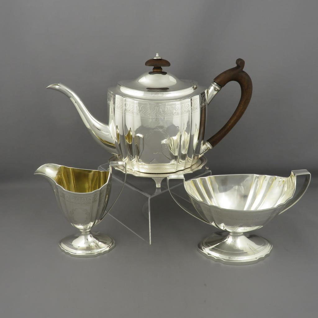 George III Scottish Sterling Silver Tea Set - JH Tee Antiques