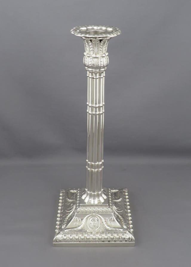 Set of Four George III Silver Candlesticks - JH Tee Antiques