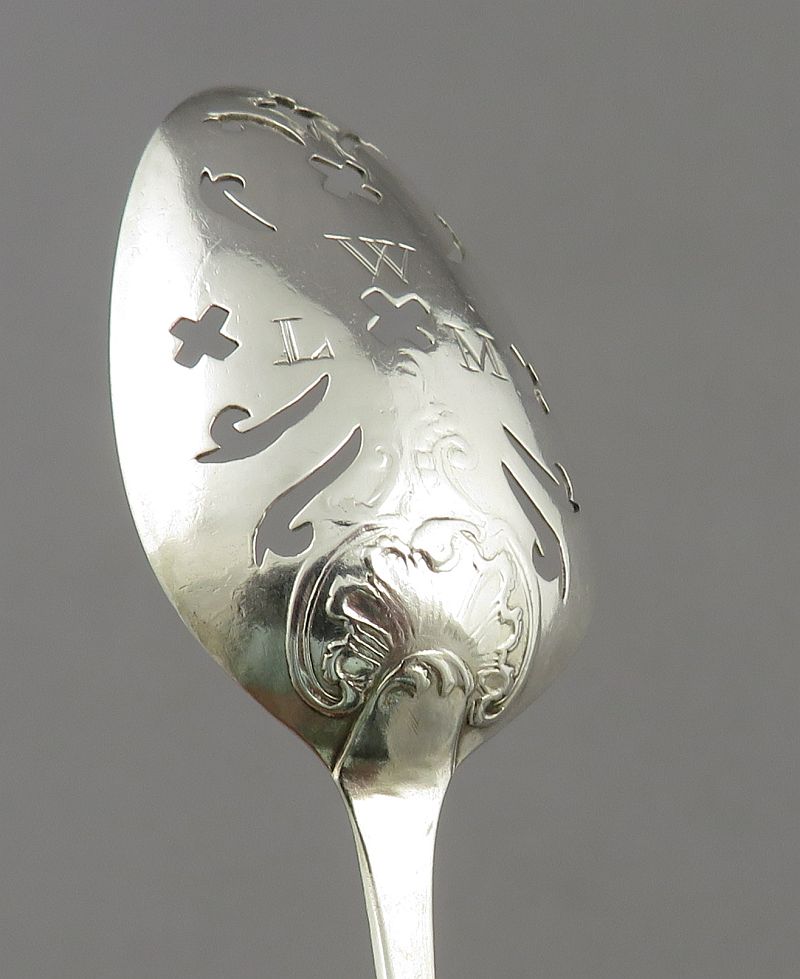 Shell Back Silver Mote Spoon - JH Tee Antiques