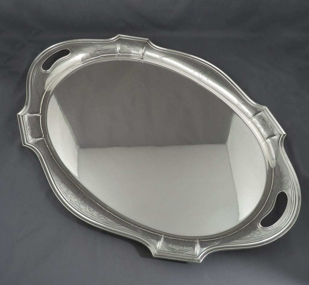 Shreve Sterling Silver Tea Tray - JH Tee Antiques