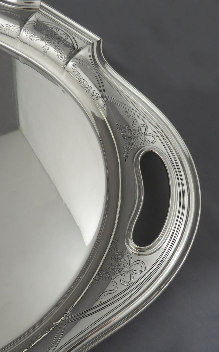 Shreve Sterling Silver Tea Tray - JH Tee Antiques