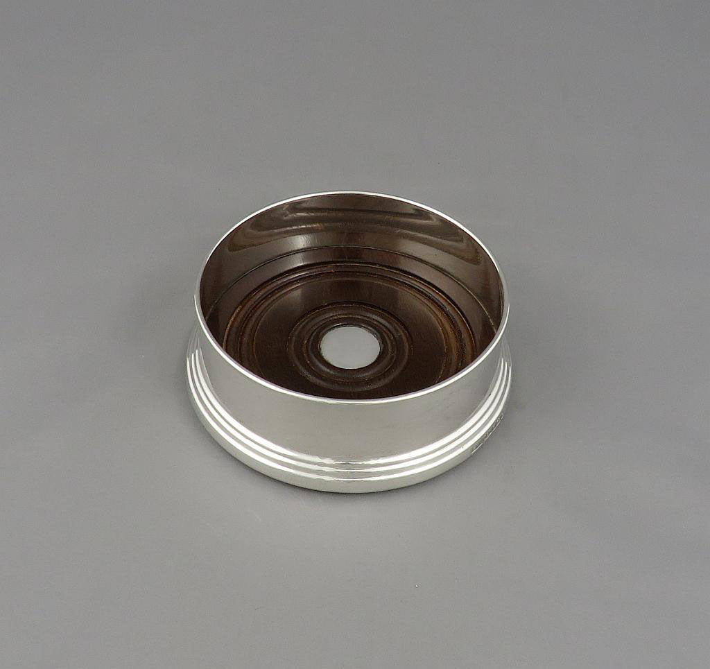 English Sterling Silver Wine Coaster - JH Tee Antiques