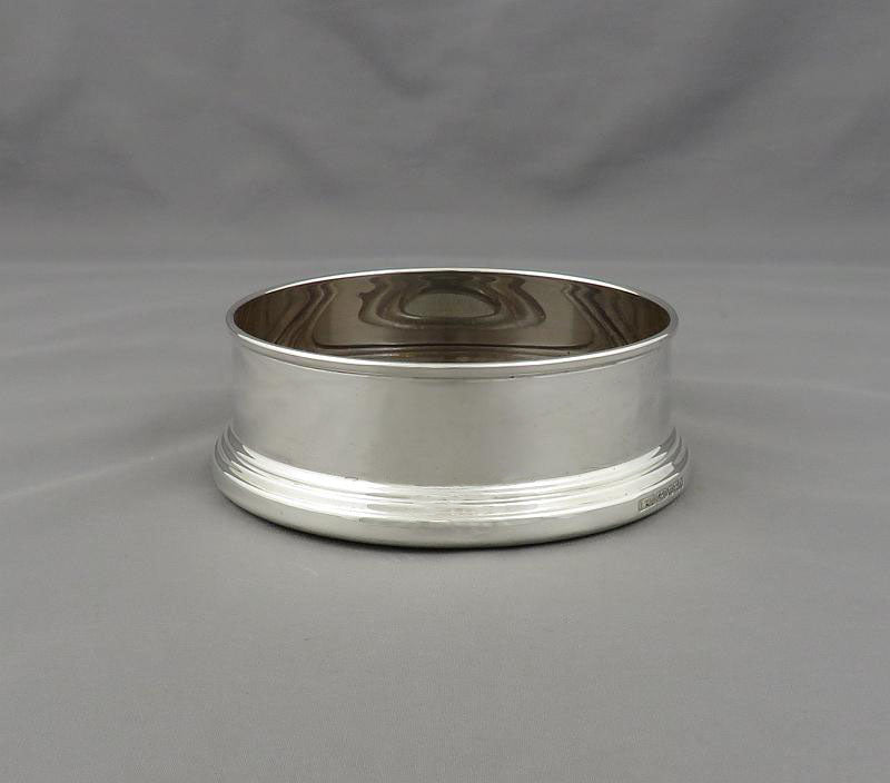 English Sterling Silver Wine Coaster - JH Tee Antiques