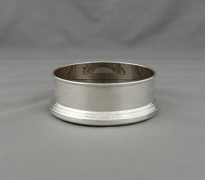 English Sterling Silver Wine Coaster - JH Tee Antiques