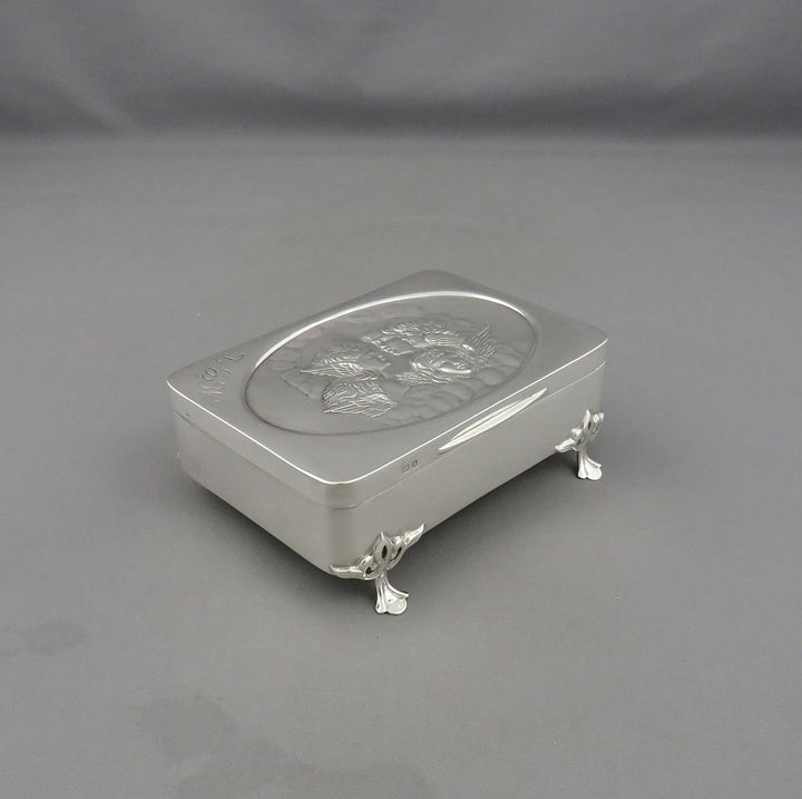 Edwardian Sterling Silver Jewellery Box - JH Tee Antiques