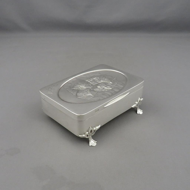 Edwardian Sterling Silver Jewellery Box - JH Tee Antiques