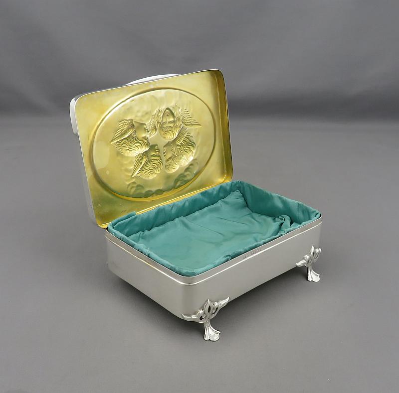 Edwardian Sterling Silver Jewellery Box - JH Tee Antiques