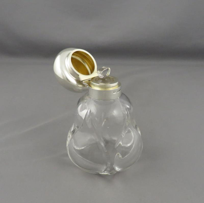 English Sterling Silver Perfume Bottle - JH Tee Antiques