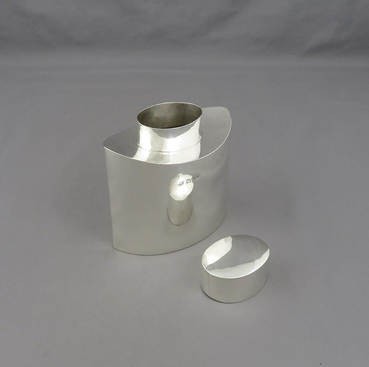 English Sterling Silver Tea Caddy - JH Tee Antiques