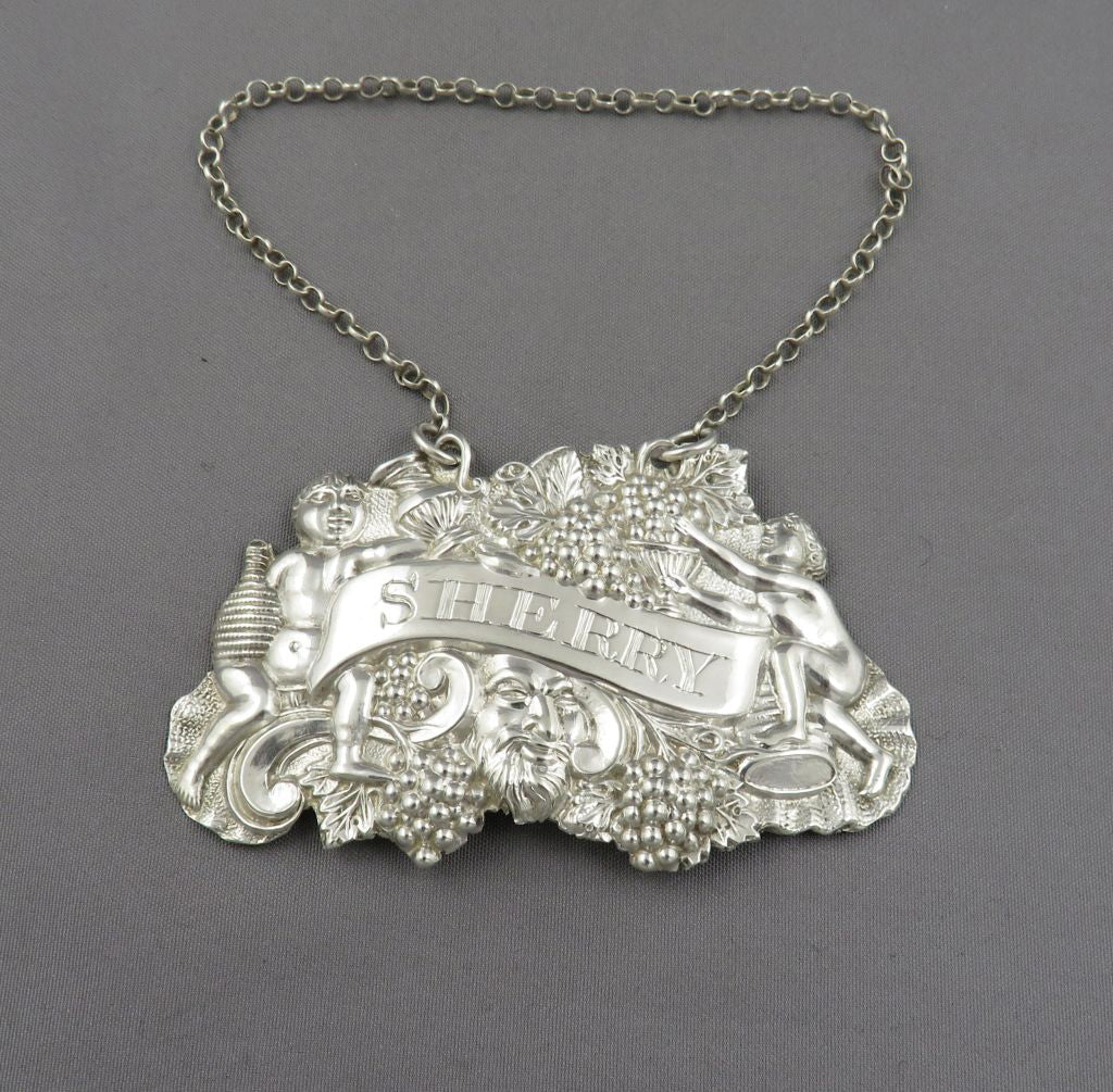 Victorian Silver Sherry Label - JH Tee Antiques