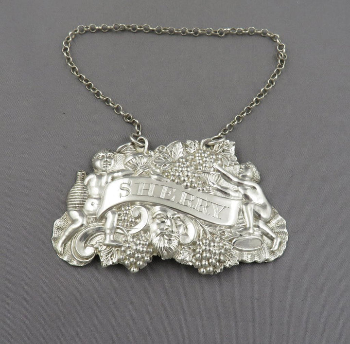Victorian Silver Sherry Label - JH Tee Antiques