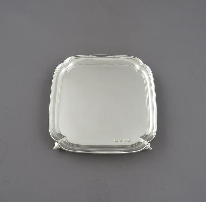 English Sterling Silver Waiter - JH Tee Antiques
