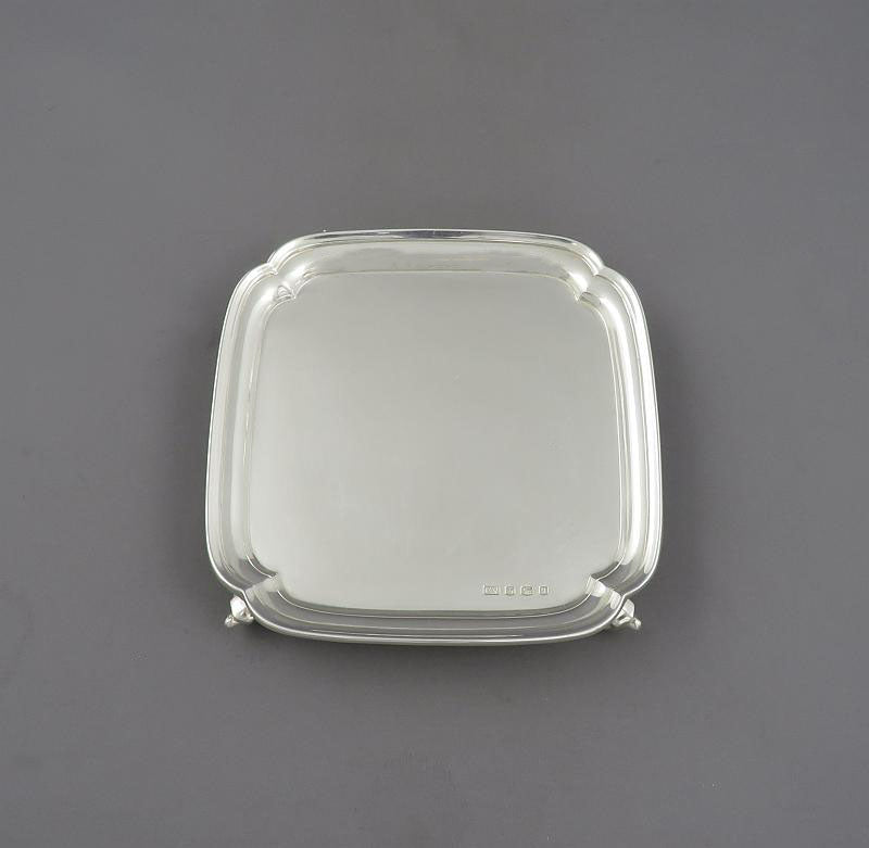 English Sterling Silver Waiter - JH Tee Antiques