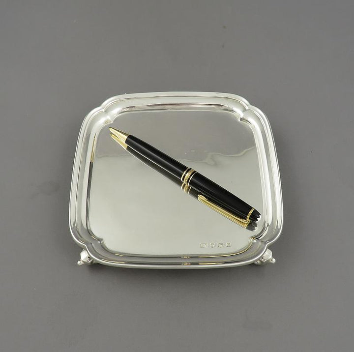 English Sterling Silver Waiter - JH Tee Antiques