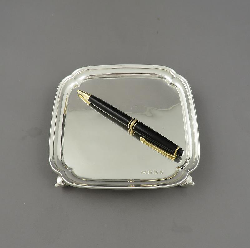 English Sterling Silver Waiter - JH Tee Antiques