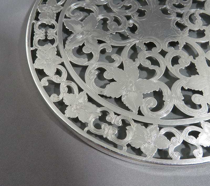 American Sterling Silver Overlay Trivet