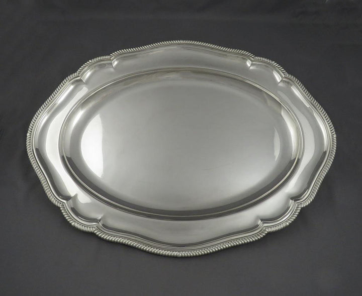 English Sterling Silver Platter - JH Tee Antiques