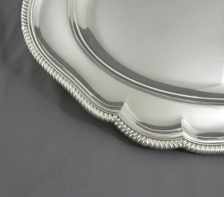 English Sterling Silver Platter - JH Tee Antiques