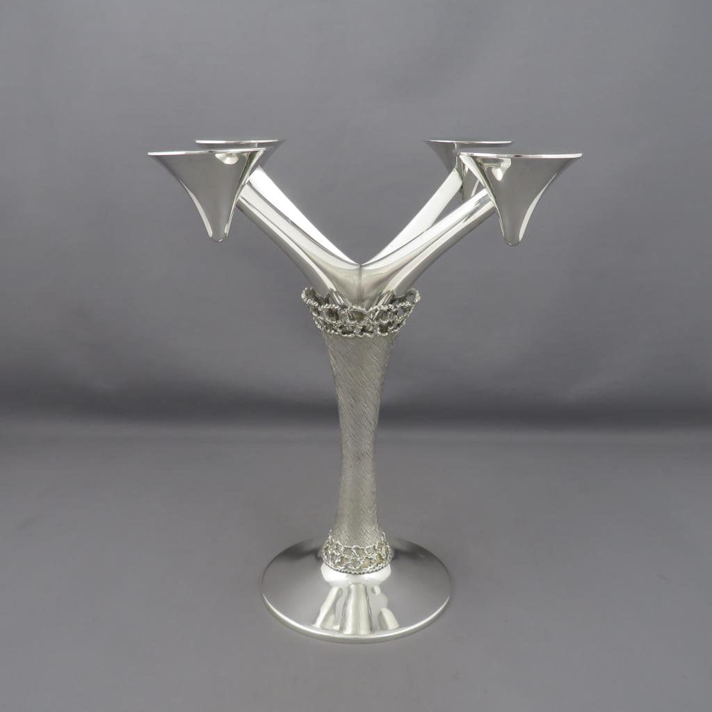 Stuart Devlin Silver Candelabrum - JH Tee Antiques