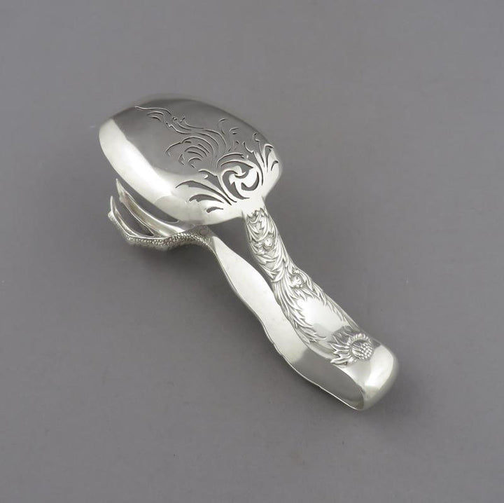 Tiffany Chrysanthemum Sterling Ice Tongs - JH Tee Antiques