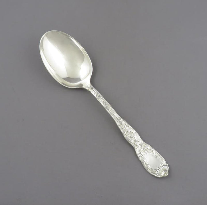 Tiffany Chrysanthemum Silver Vegetable Spoon - JH Tee Antiques