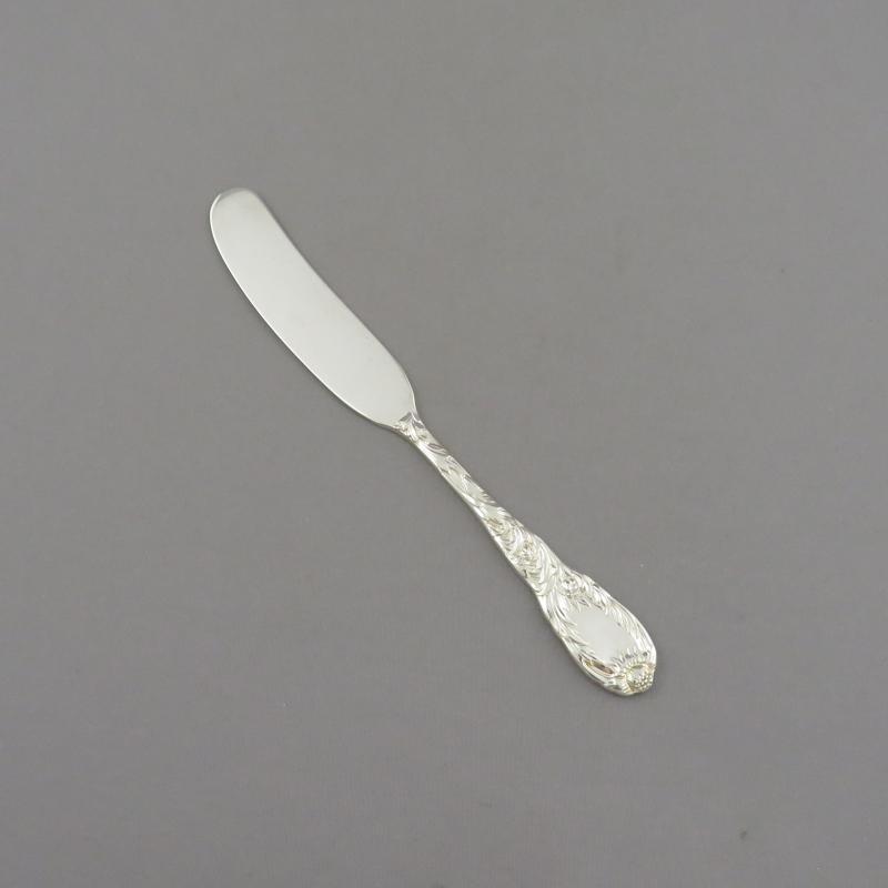 Tiffany Chrysanthemum Silver Butter Spreader Flat