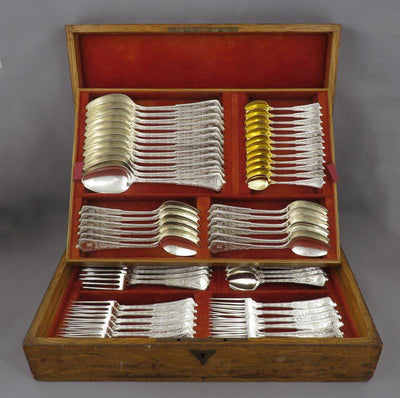 Tiffany Sterling Silver Flatware Set Persian Pattern - JH Tee Antiques