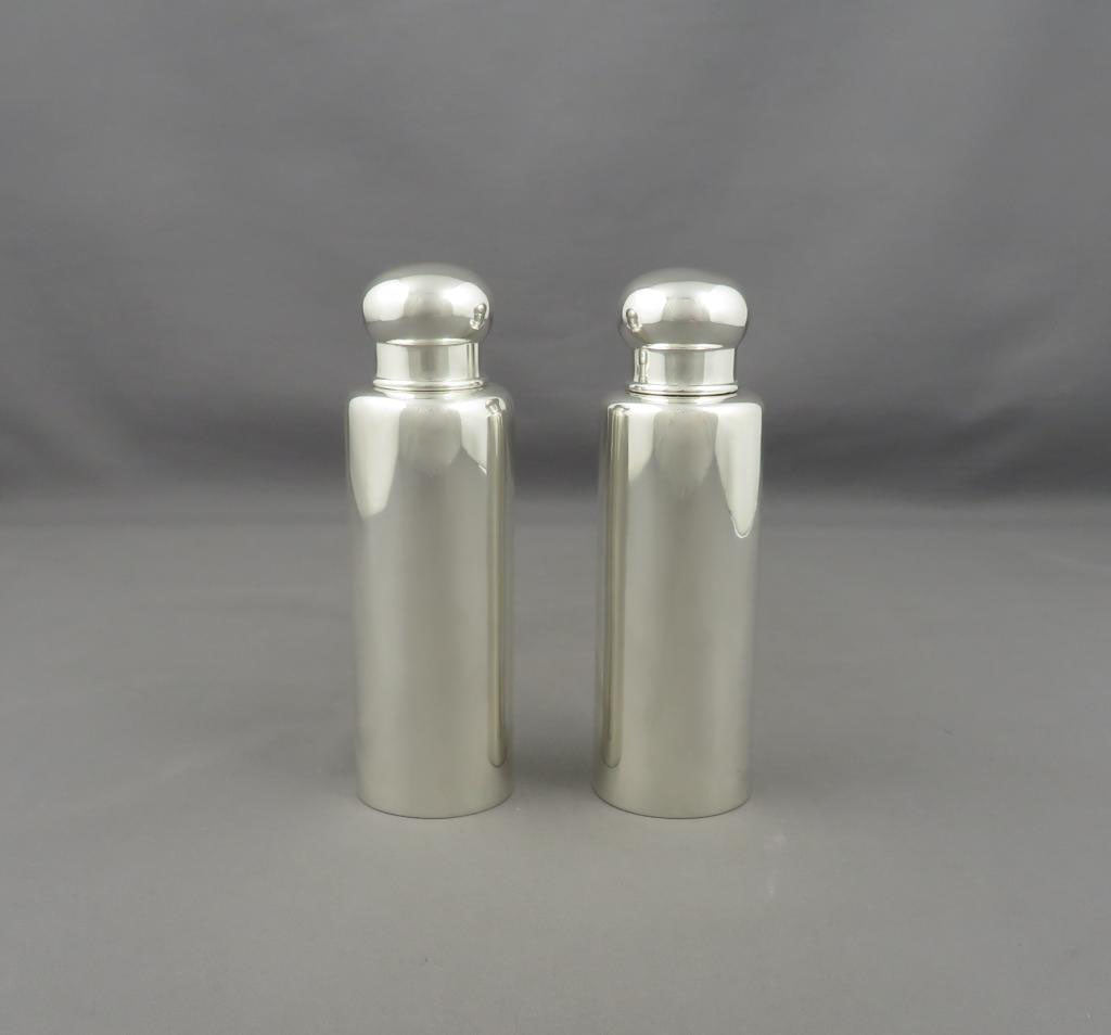 Pair of Tiffany Sterling Silver Cologne Bottles - JH Tee Antiques